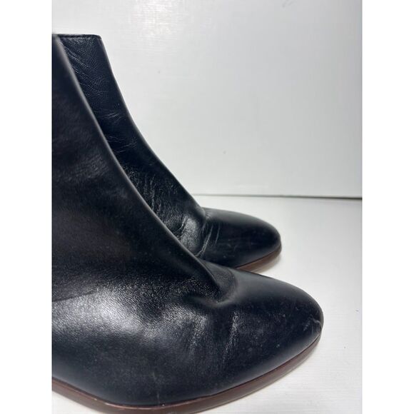 J.CREW Reagan Black Leather Zip Casual Ankle Booties Boots Womens Size 8 Minimal - Picture 4 of 7
